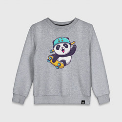 Свитшот хлопковый детский Skater panda, цвет: меланж