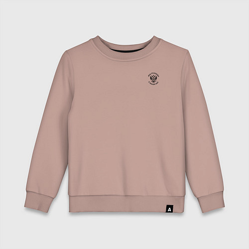 Детский свитшот Мы русские с нами Бог Герб черный на узорном флаге / Пыльно-розовый – фото 1