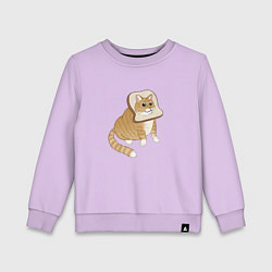 Свитшот хлопковый детский Милый толстый котик-хлебушек, цвет: лаванда