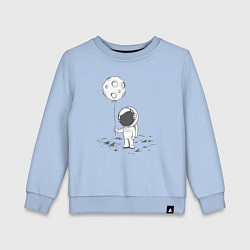 Свитшот хлопковый детский Космонавт и лунный шарик, цвет: мягкое небо
