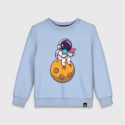 Свитшот хлопковый детский Лунное мороженое, цвет: мягкое небо