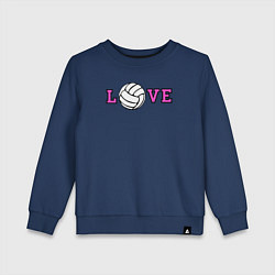 Свитшот хлопковый детский Love volley, цвет: тёмно-синий