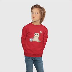 Свитшот хлопковый детский Енот убирается, цвет: красный — фото 2
