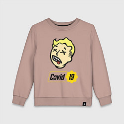 Свитшот хлопковый детский Vault boy - covid 19, цвет: пыльно-розовый