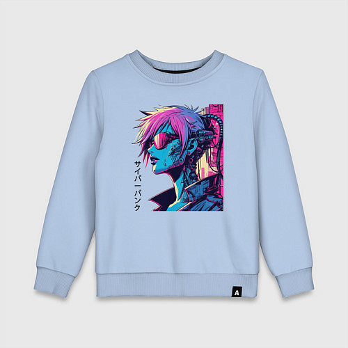 Детский свитшот Cyber girl - pop art fantasy / Мягкое небо – фото 1