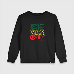 Свитшот хлопковый детский Irie vibes only, цвет: черный