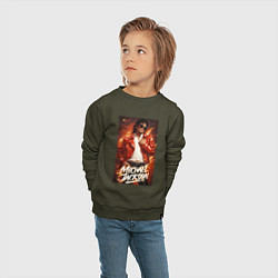 Свитшот хлопковый детский Michael Jackson in the red jacket, цвет: хаки — фото 2