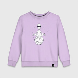Свитшот хлопковый детский Йога инопланетянин, цвет: лаванда