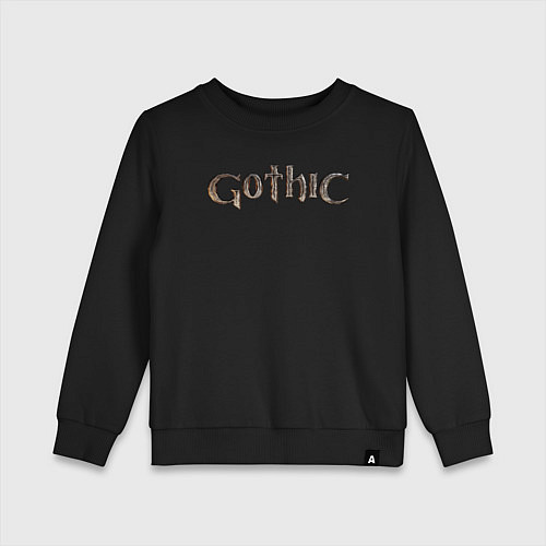 Детский свитшот Gothic remake logo / Черный – фото 1