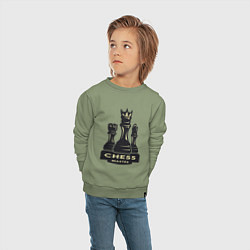 Свитшот хлопковый детский Chess master, цвет: авокадо — фото 2