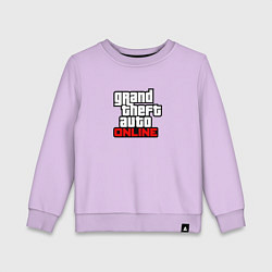 Свитшот хлопковый детский GTA online logo game, цвет: лаванда