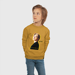 Свитшот хлопковый детский Улыбка astro, цвет: горчичный — фото 2