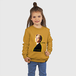 Свитшот хлопковый детский Улыбка astro, цвет: горчичный — фото 2