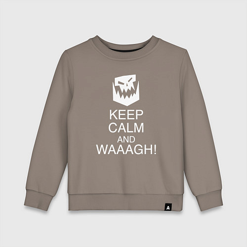 Детский свитшот Warhammer keep calm and waaagh / Утренний латте – фото 1