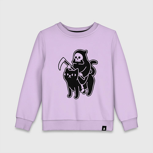 Детский свитшот Жнец и его кот / Лаванда – фото 1