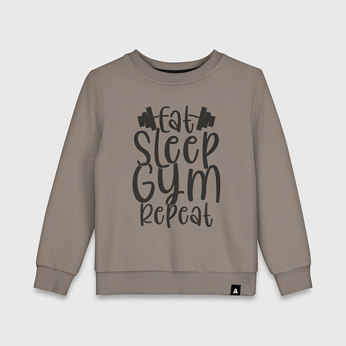 Детский свитшот Eat sleep gym / Утренний латте – фото 1
