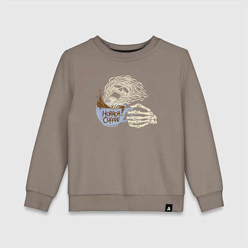 Детский свитшот Horror coffee / Утренний латте – фото 1
