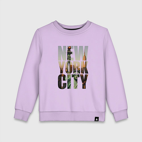 Детский свитшот New York city big room / Лаванда – фото 1