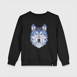 Свитшот хлопковый детский Волк триптих, цвет: черный
