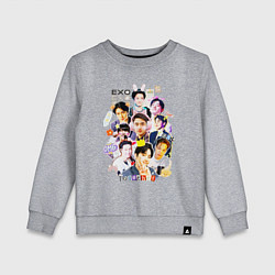 Свитшот хлопковый детский Exo together дружная команда, цвет: меланж