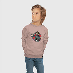 Свитшот хлопковый детский Крутой профессор, цвет: пыльно-розовый — фото 2