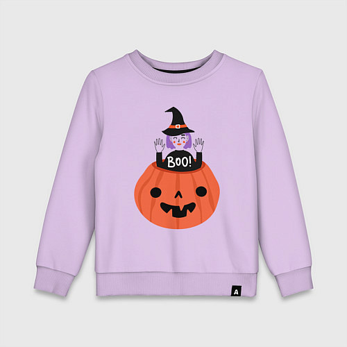 Детский свитшот Ведьма в тыкве / Лаванда – фото 1
