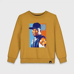 Свитшот хлопковый детский 50 cent rapper, цвет: горчичный
