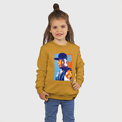 Свитшот хлопковый детский 50 cent rapper, цвет: горчичный — фото 2