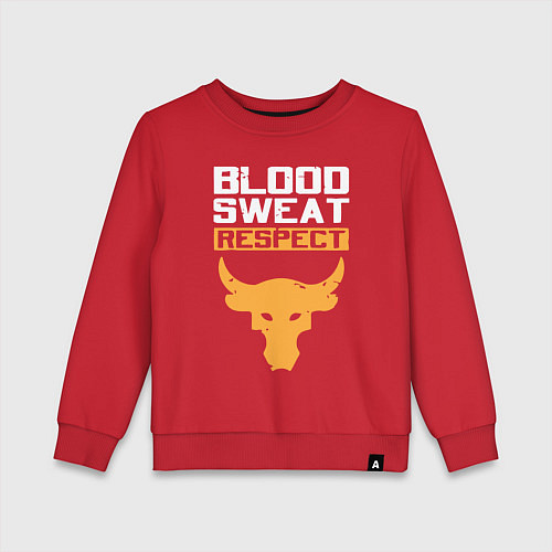 Детский свитшот Blood sweet respect logo / Красный – фото 1