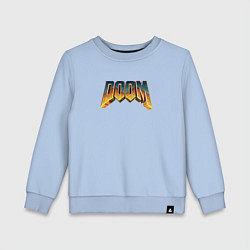 Свитшот хлопковый детский Doom логотип, цвет: мягкое небо