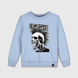 Свитшот хлопковый детский The exploited - punk skull, цвет: мягкое небо