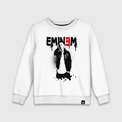 Свитшот хлопковый детский Eminem finger, цвет: белый