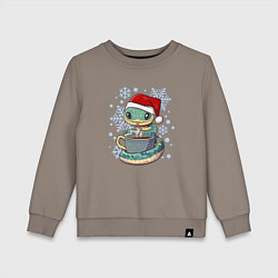 Свитшот хлопковый детский Змейка с кофе, цвет: утренний латте