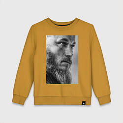 Свитшот хлопковый детский Рагнар: воин севера, цвет: горчичный
