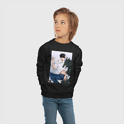 Свитшот хлопковый детский Магическая битва Мэгуми Фусигуро арт, цвет: черный — фото 2