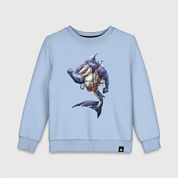 Свитшот хлопковый детский Акула - крутой ныряльщик, цвет: мягкое небо