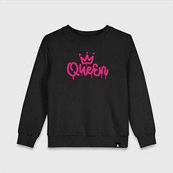 Свитшот хлопковый детский Pink queen, цвет: черный