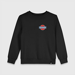Свитшот хлопковый детский Nissan logo auto steel, цвет: черный