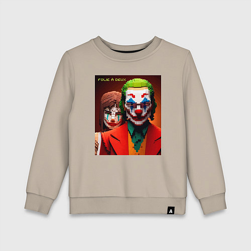 Детский свитшот Joker and Minecraft - collaboration / Миндальный – фото 1