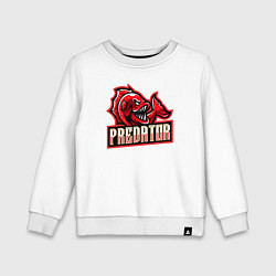 Свитшот хлопковый детский Рыбка хищник, цвет: белый