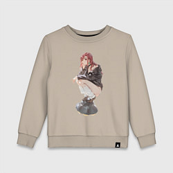 Свитшот хлопковый детский Момо Аясэ НЛО, цвет: миндальный