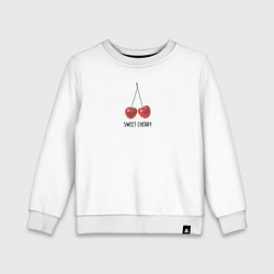 Свитшот хлопковый детский Sweet сherry, цвет: белый