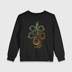 Свитшот хлопковый детский Monster hunter wilds dragon logo, цвет: черный