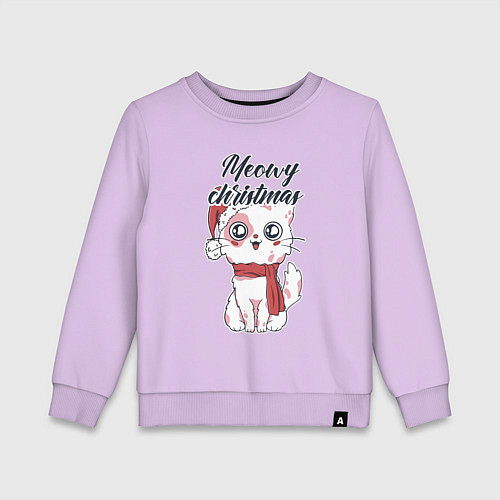 Детский свитшот Christmas Cat / Лаванда – фото 1