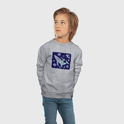 Свитшот хлопковый детский Кит и космонавт, цвет: меланж — фото 2