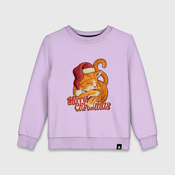 Детский свитшот Новогодний рыжий котик