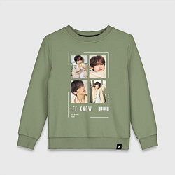Свитшот хлопковый детский Lee know stray kids cute, цвет: авокадо