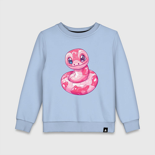 Детский свитшот Розовая новогодняя змея / Мягкое небо – фото 1