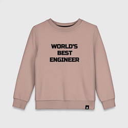 Свитшот хлопковый детский Worlds best engineer, цвет: пыльно-розовый