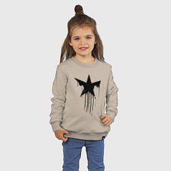 Свитшот хлопковый детский Black blot star - minimalism, цвет: миндальный — фото 2